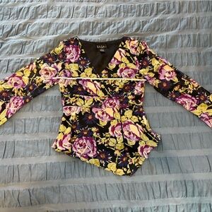 Nicole Miller Black Silk Top with Subtle Sheen